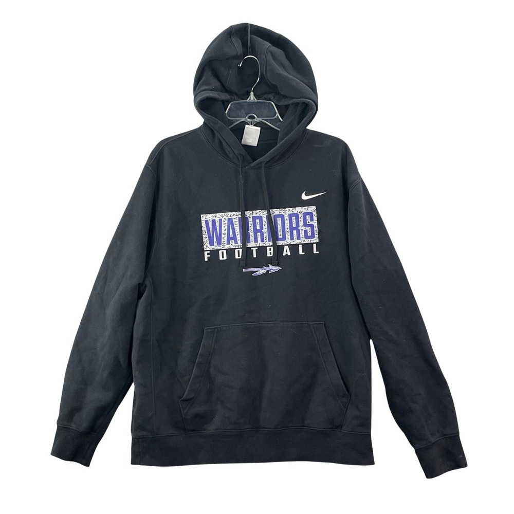 Nike Hoodie Mens Large Black Warriors Football Sportswear Marino 75 Pullover